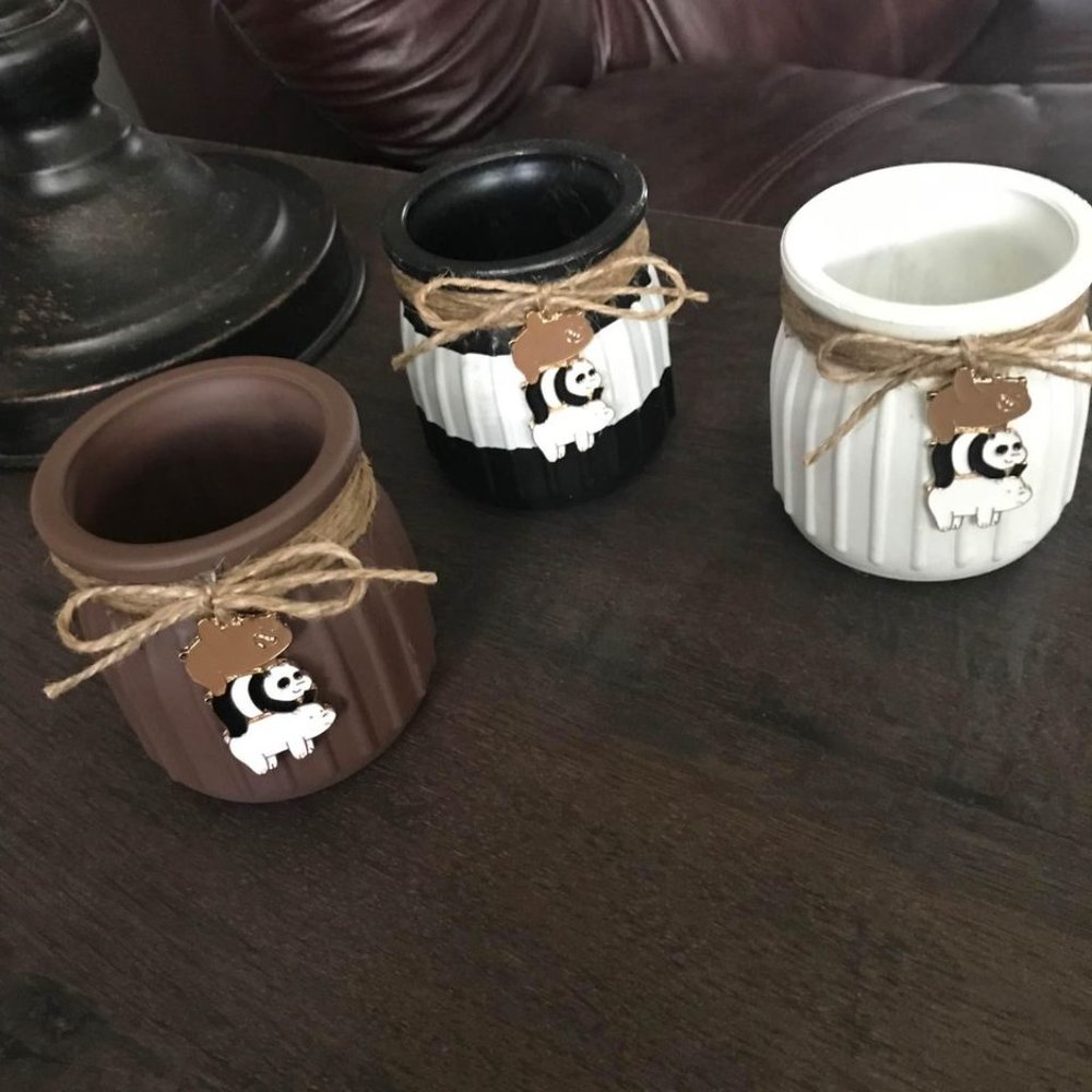 3 Handmade “We Bare Bears” Cartoon-Themed Desk Organizers/Room Décor